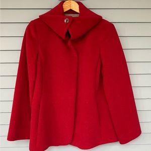 Maroon Hillary Radley Alpaca wool Blend Woman’s Swing Jacket Size 8